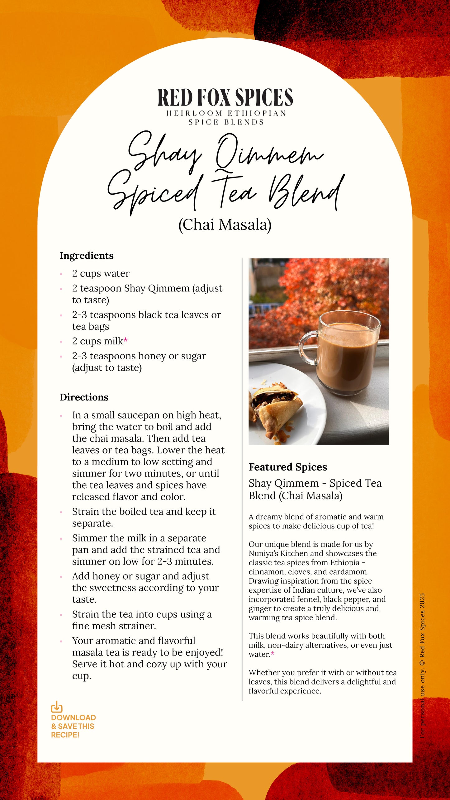 Shay Qimmem - Spiced Tea Blend (Chai Masala)